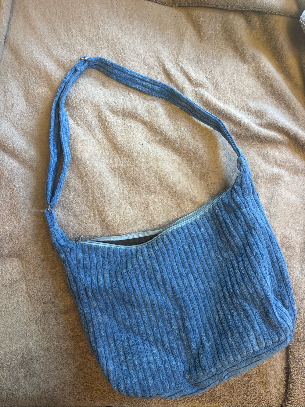 SHEIN Blue Ribbed Shoulder Bag
